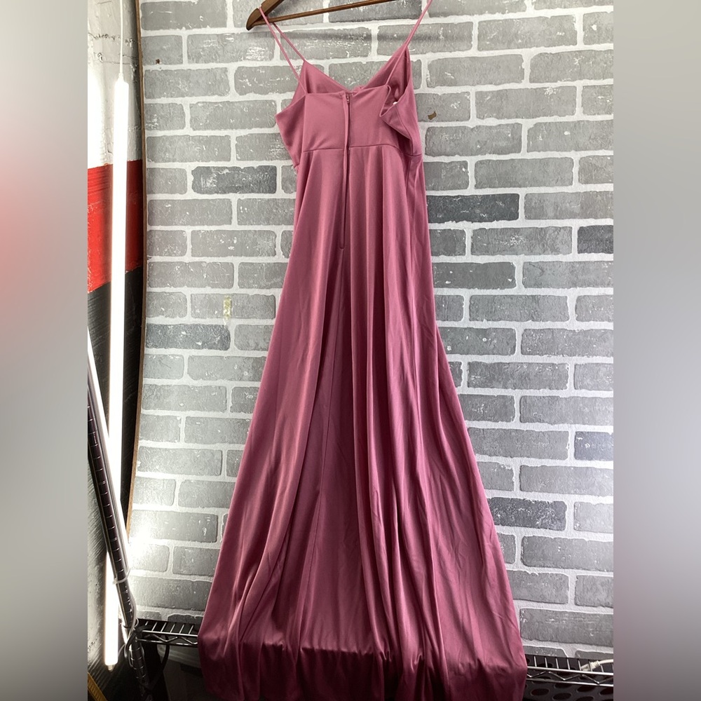 Vintage Montgomery Ward Rose Pink Slip Dress With Matching Ruffle Tied Top Small - Picture 11 of 13